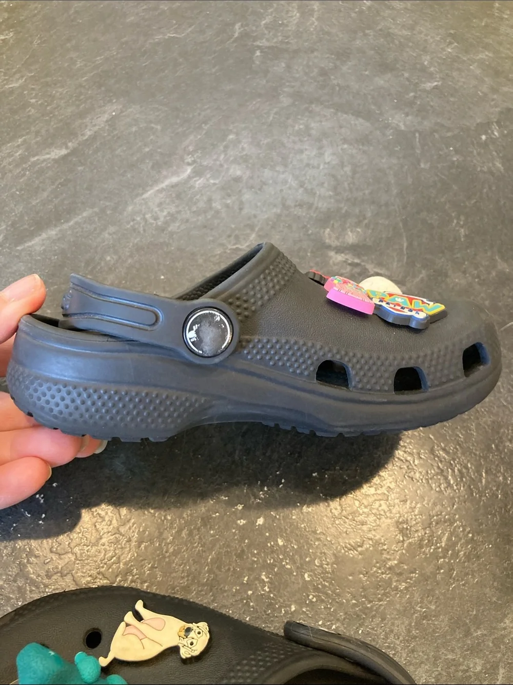 Boys Crocs black closed to sandals shoes size 10